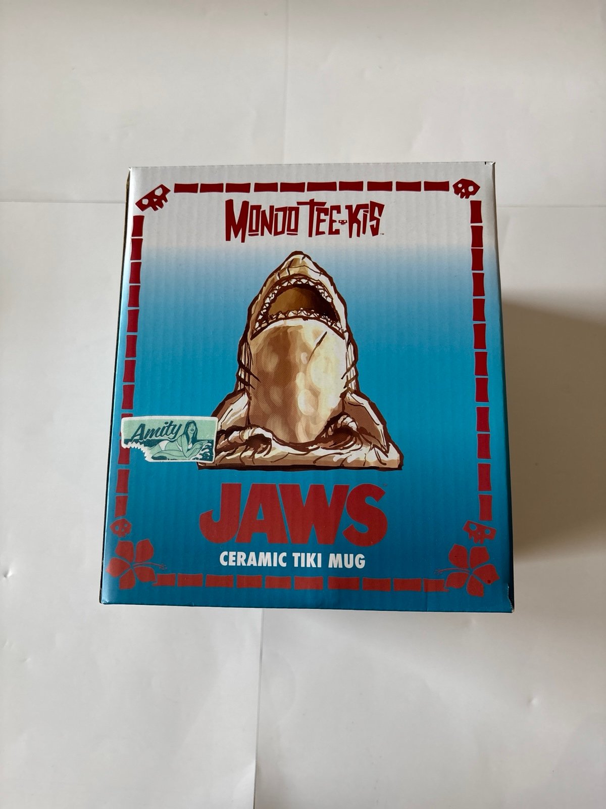 VERY Rare Mondo Tee-Kis Jaws Bruce the Shark Amity Variant Tiki Mug w swizzle