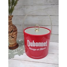 Vintage Hard-to Find Dubonnet Rouge et Blanc Red Ice Bucket, MCM Mid Century Mod