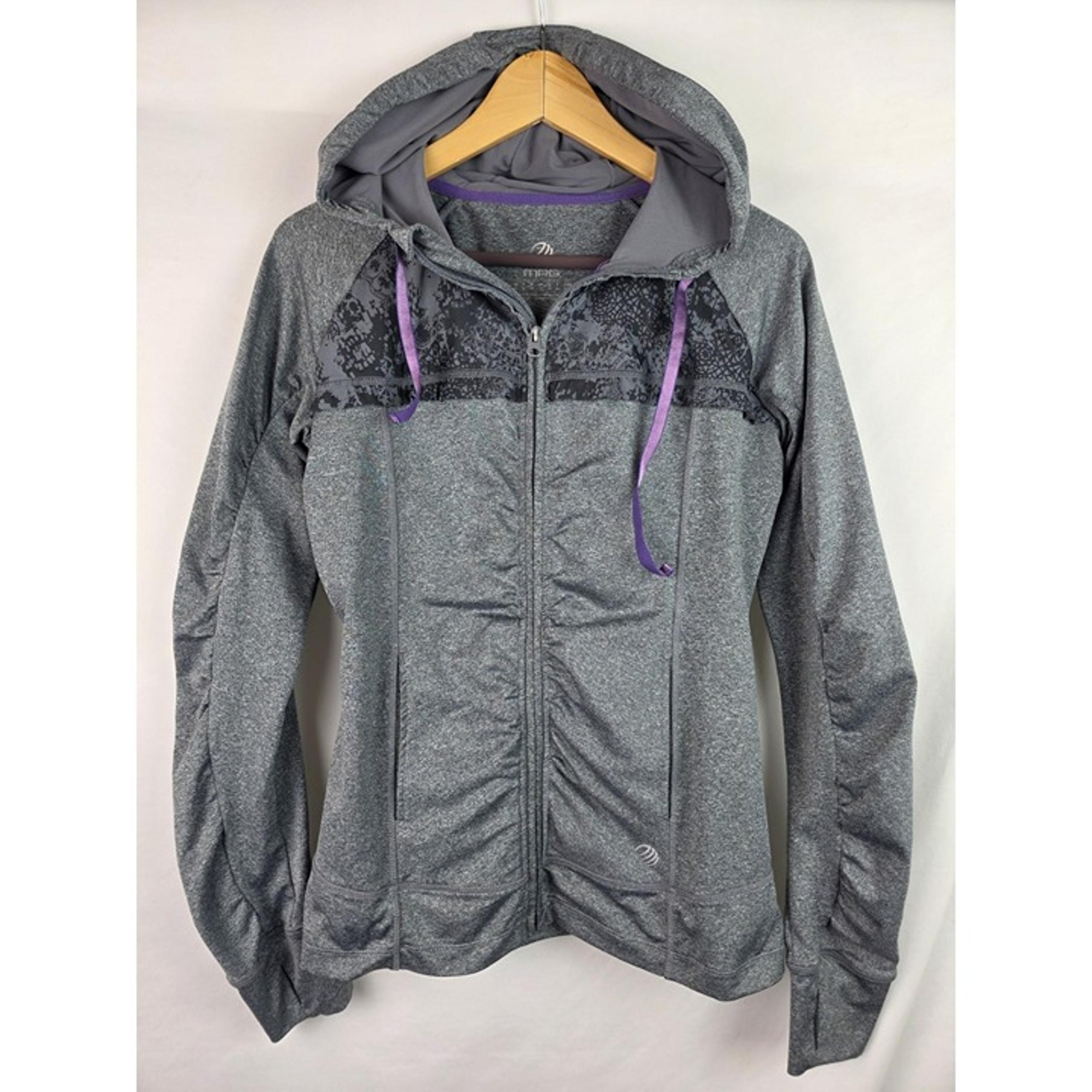 MPG Mondetta Performance Gear Jacket Women's Size Medium Gray Hood Athletic Top