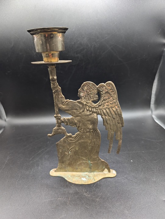 VTG Carnevale 1987 Solid Brass Angel 13 Candle Holder