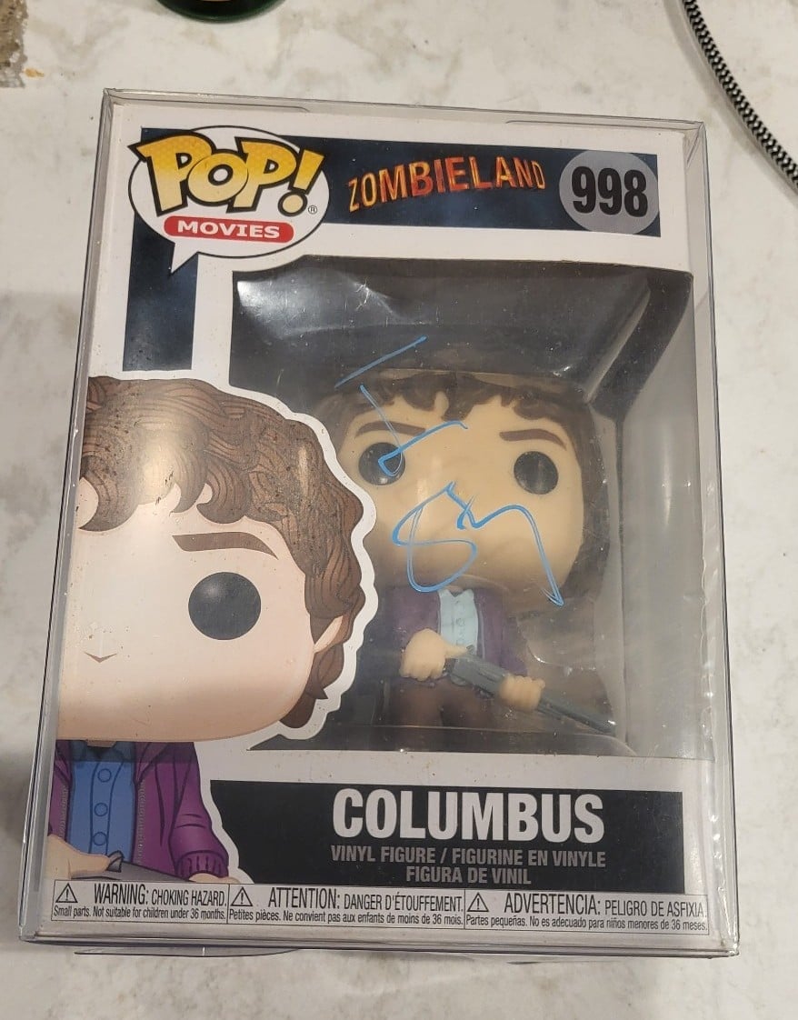 Jesse eisenberg signed Columbus funko from Zombie Land