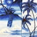 Royal Hawaiian Creations Tiki Palms Blue XXXL Aloha Shirt 3XL Mens 57x32 Cotton