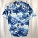 Royal Hawaiian Creations Tiki Palms Blue XXXL Aloha Shirt 3XL Mens 57x32 Cotton
