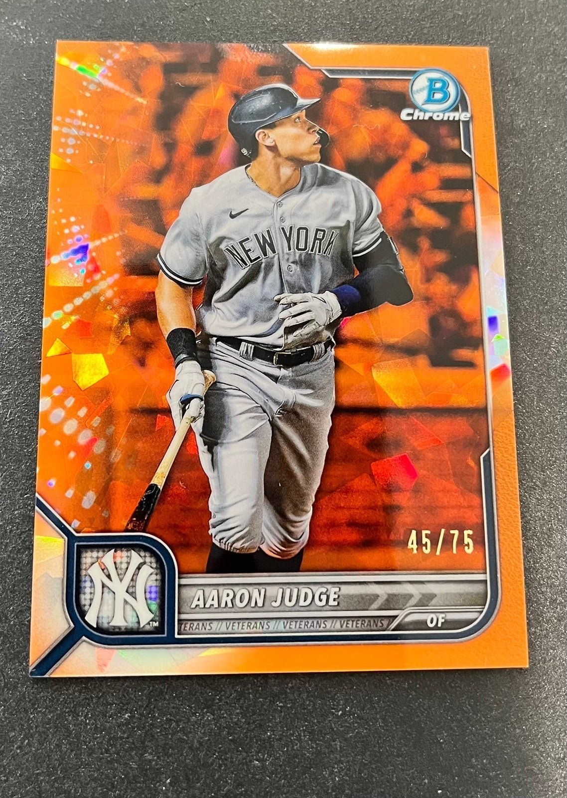 2022 Bowman Sapphire Edition Chrome Orange /75 Aaron Judge New York Yankees