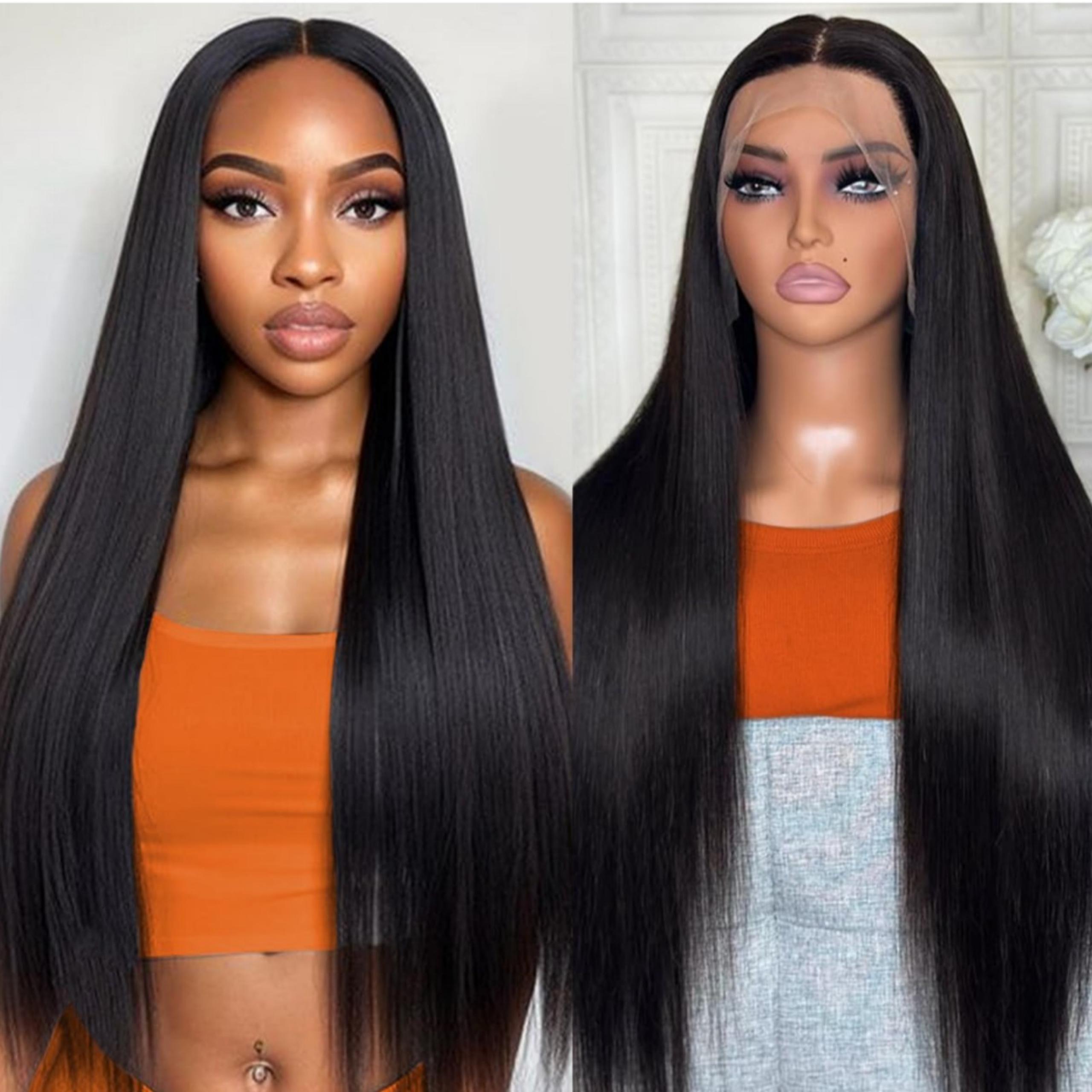 100% human hair straight wig 28"