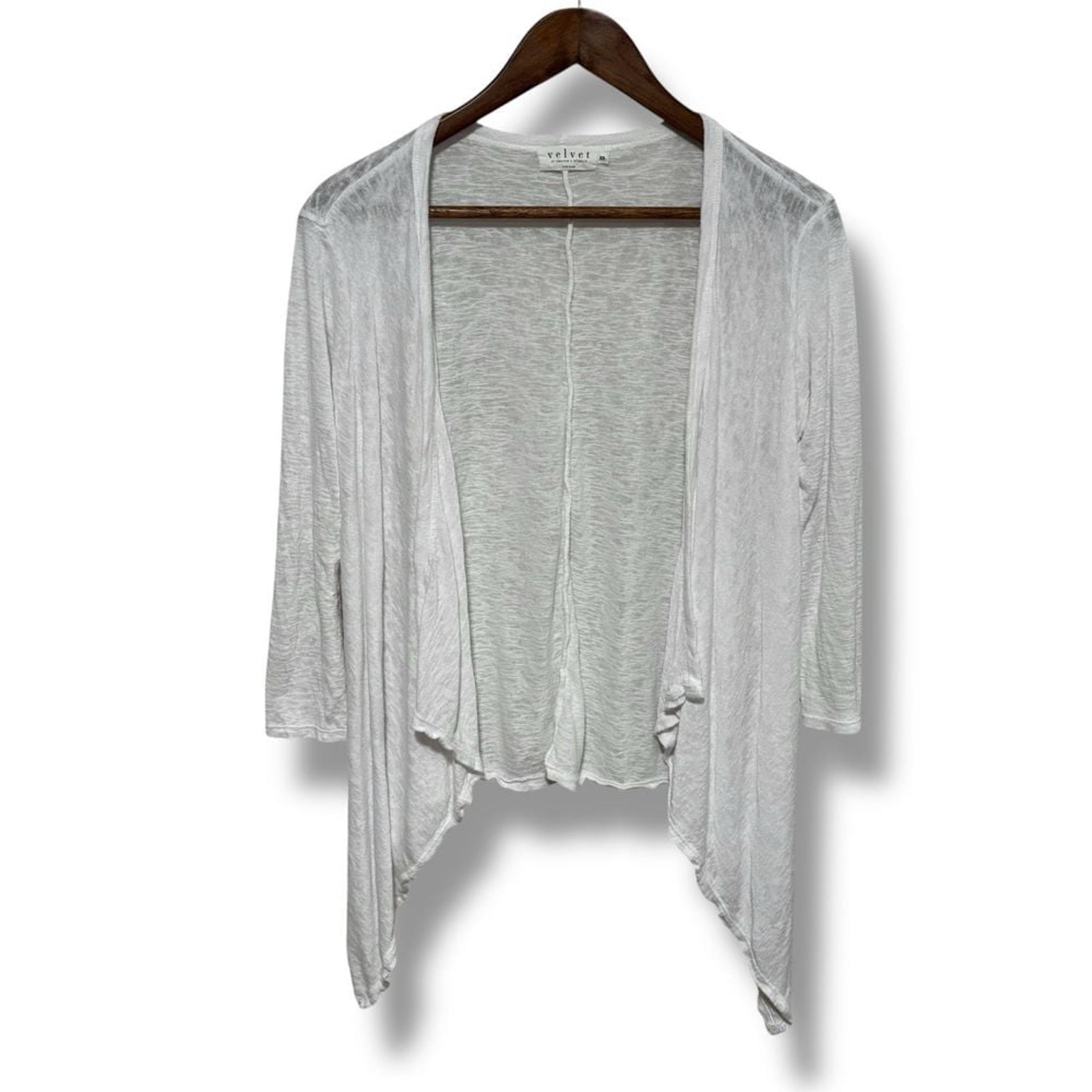 Velvet by Graham & Spencer Women's USA Made Cardigan Sweater Light Open Front XS