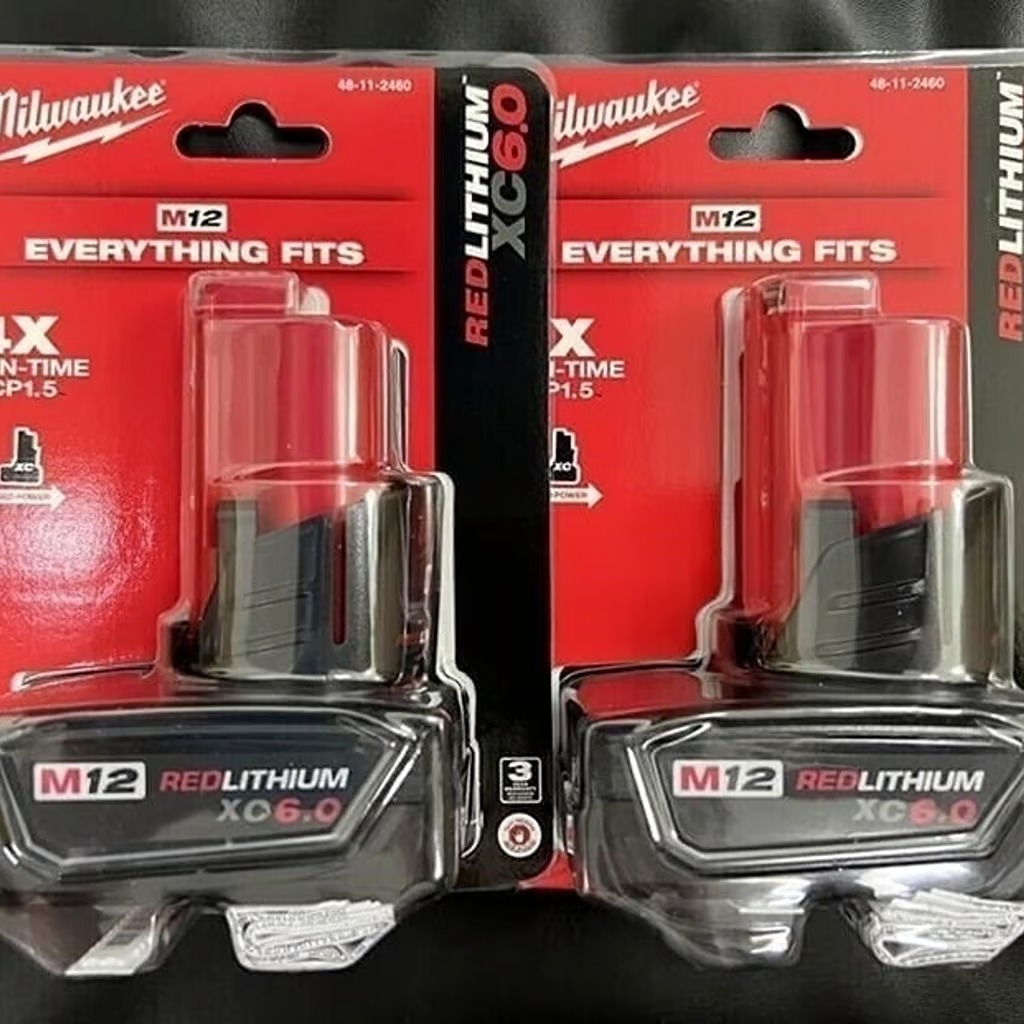 2 Pack Milwakee 48-11-2460 M12 REDLITHIUM 6.0 Compact Battery Genuine USA
