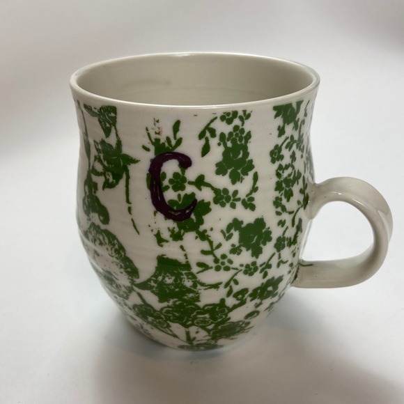 Anthropologie Homegrown C Monogram Initial Mug Cup