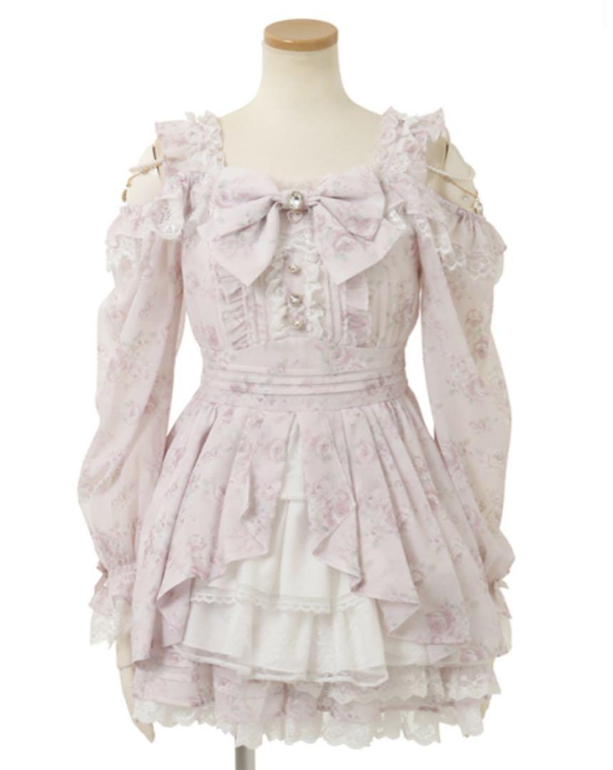 Liz Lisa Rose Ribbon Chiffon Set Up in Pink