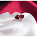 Heart Shaped Garnet Stud Earrings, Red Garnet Heart Earrings, Valentine's Day