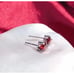 Heart Shaped Garnet Stud Earrings, Red Garnet Heart Earrings, Valentine's Day
