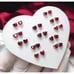 Heart Shaped Garnet Stud Earrings, Red Garnet Heart Earrings, Valentine's Day