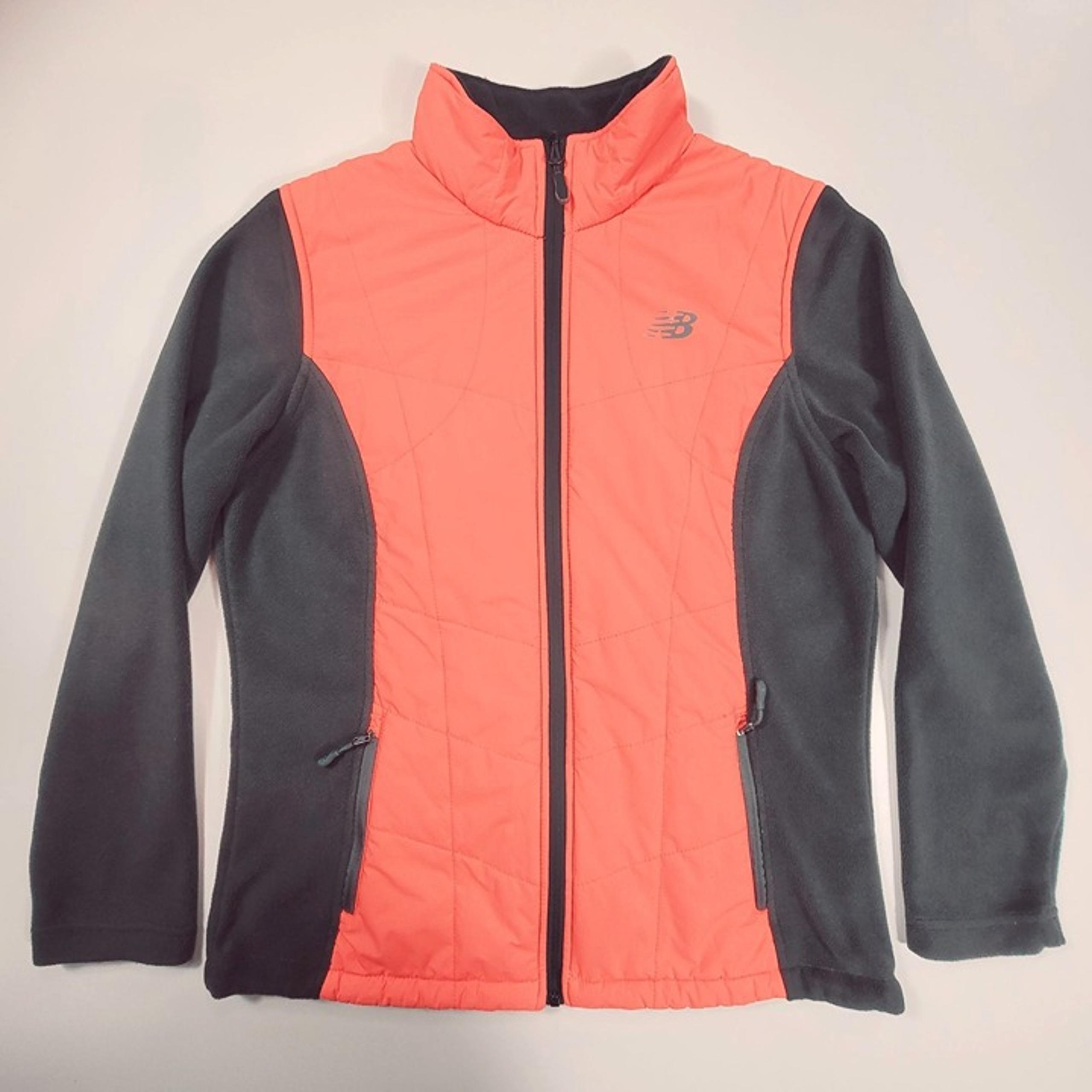 New Balance Womens Sz Lg Quilted Fleece Jacket High Visibility Pink Athletic