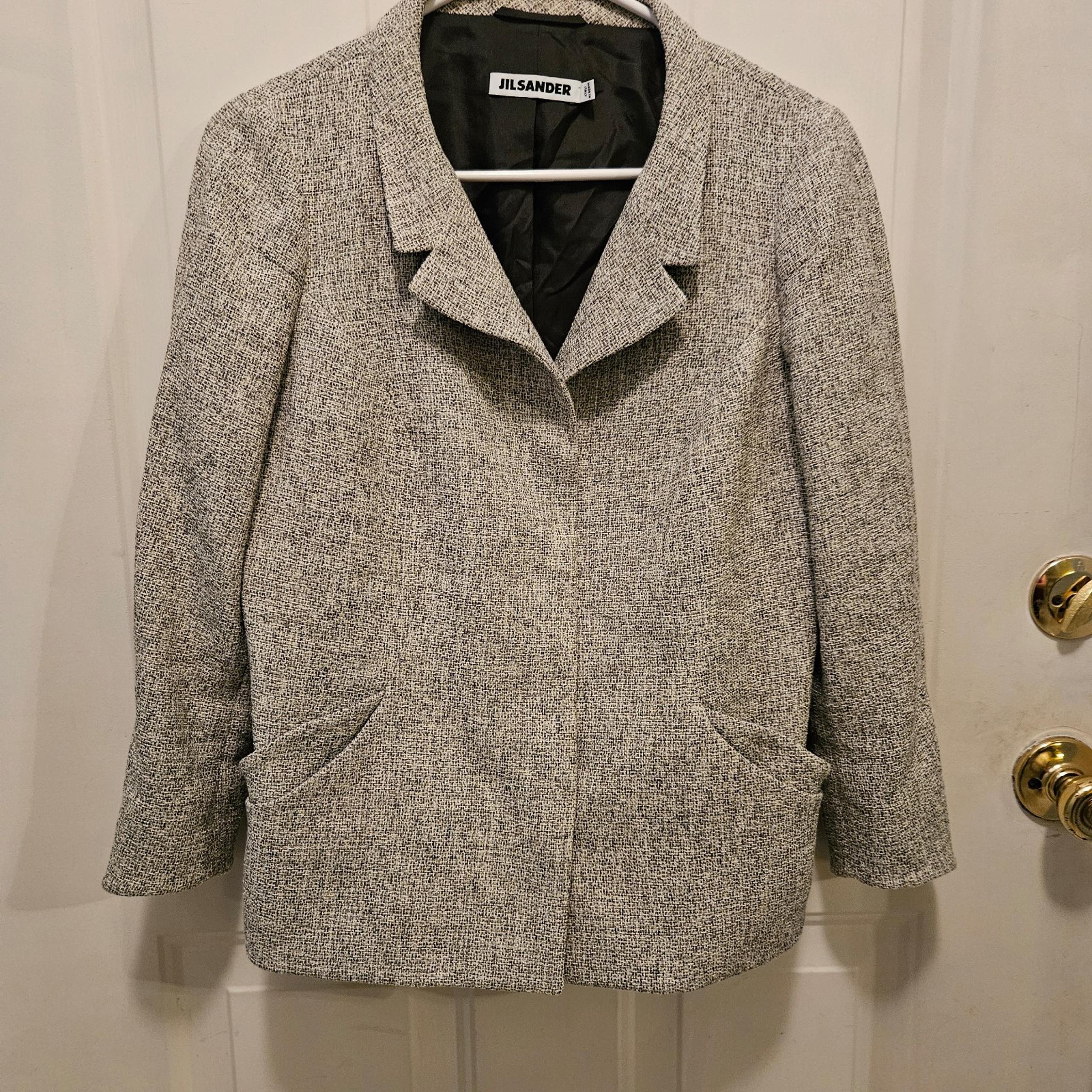 Jil Sander Women's Cotton / Linen Blend with Silk Lining Blazer Jacket Size 40