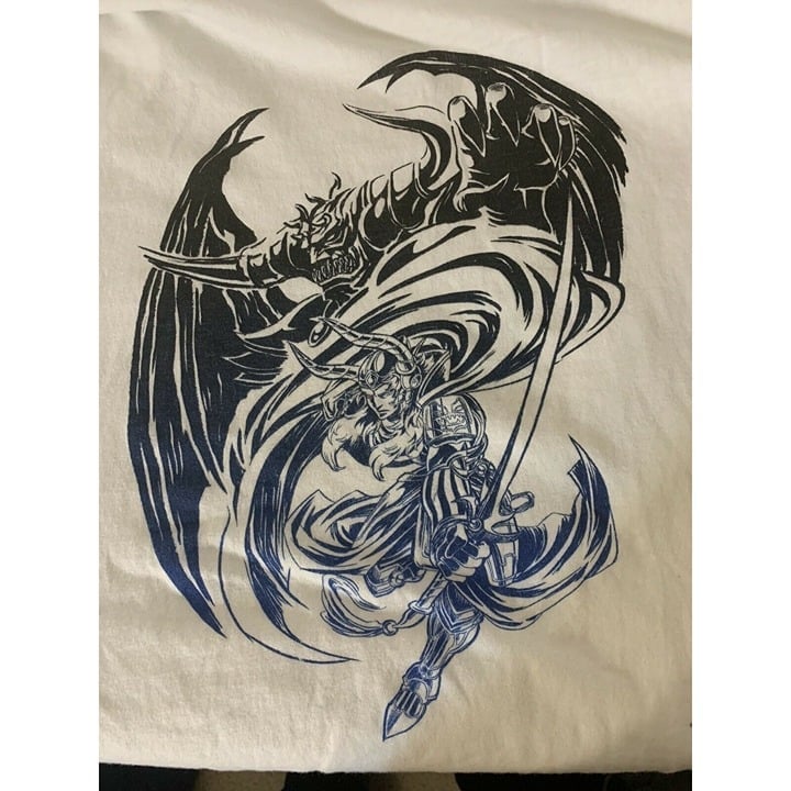 Fantasy Horned Demon Above Loki Type WARRIOR With Sword T Shirt