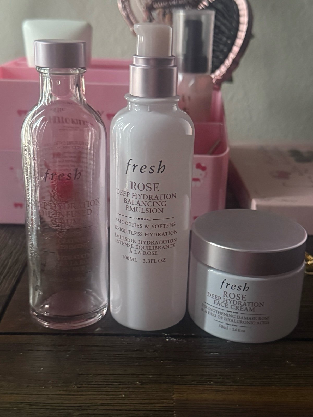 Fresh skincare bottles