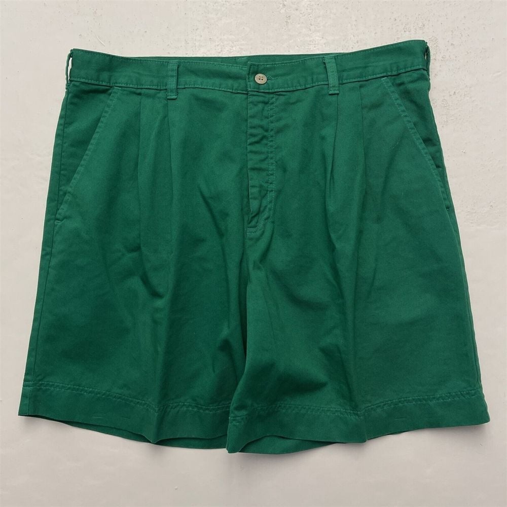 Jantzen Sport 34 x 6 Green 100% Cotton Twill Casual Chino Shorts