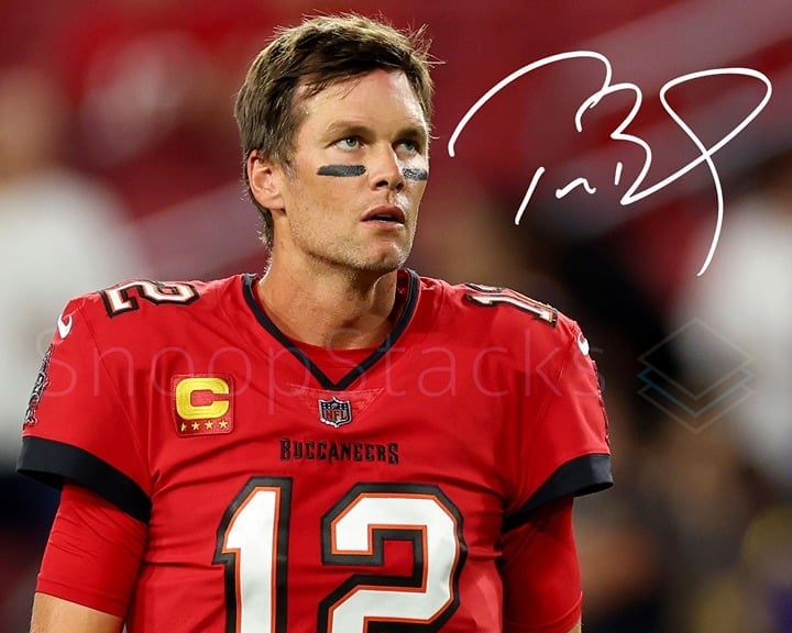 Tom Brady Signed 16x20 Glossy RP Photo Poster Michigan Patriots Buccaneers 6