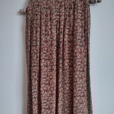 Bohemian Floral 100% Silk Flowy Skirt