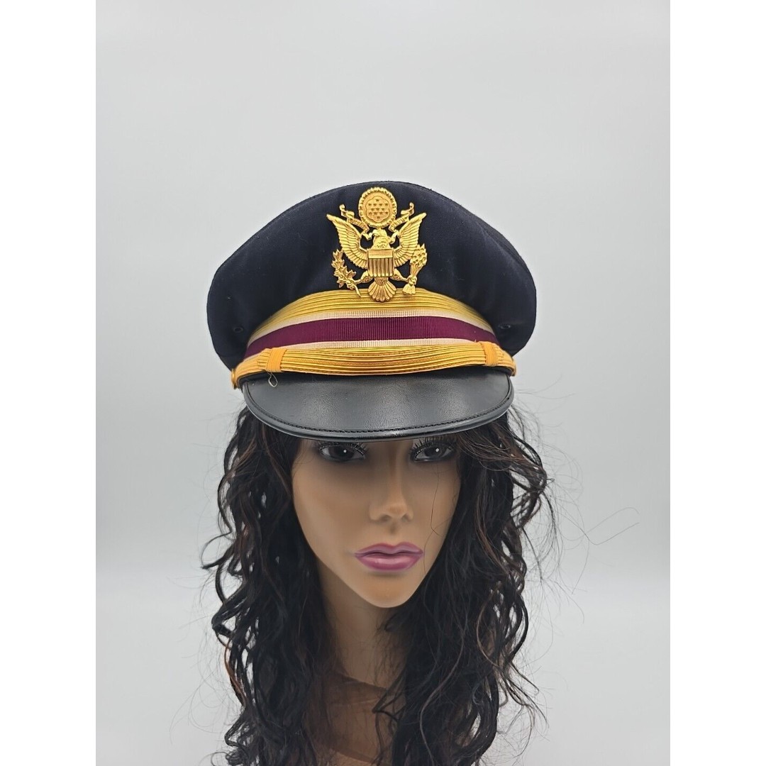 Vintage Army Service Uniform Officer Cap Kingform Cap DeLuxe New York Size L