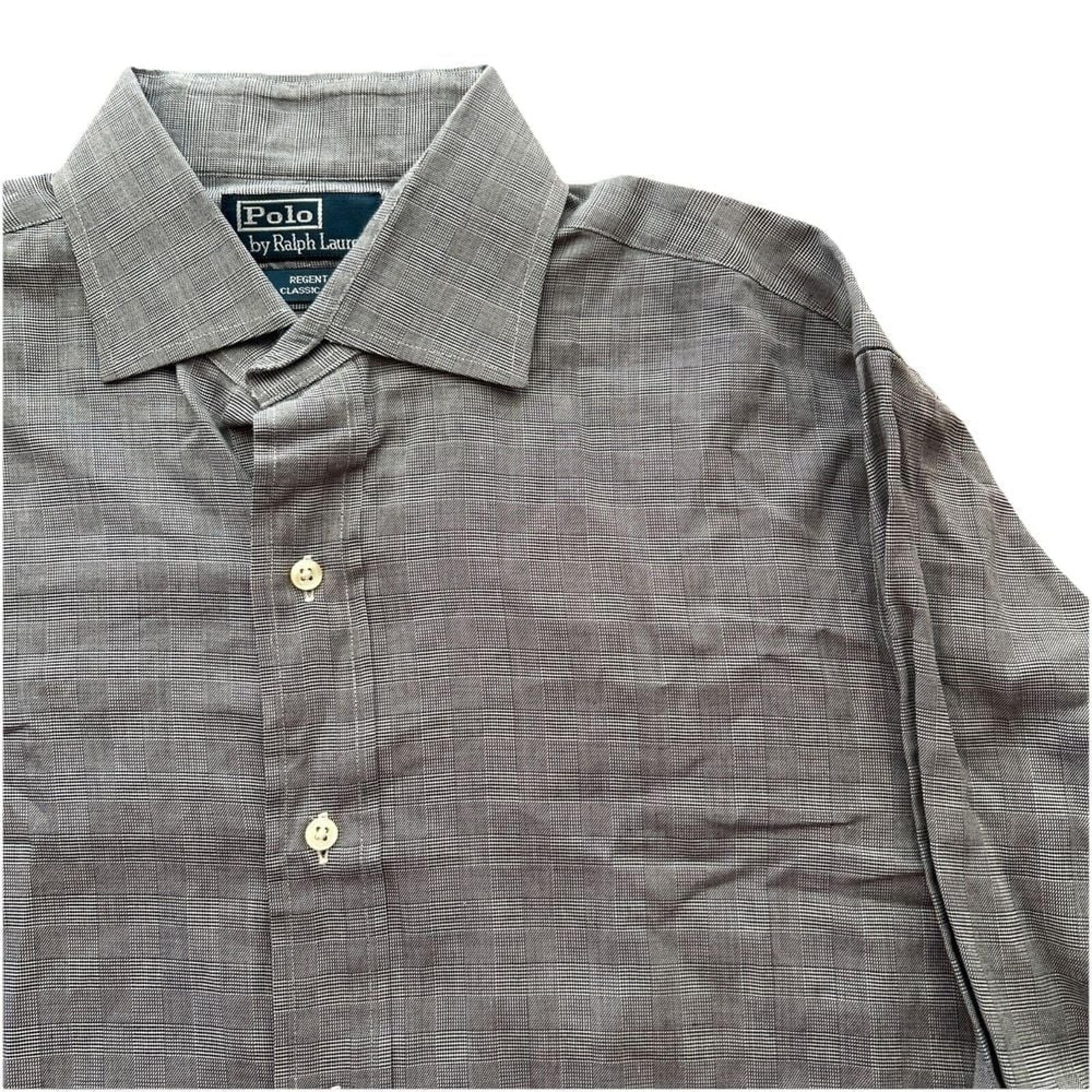 Polo By Ralph Lauren Regent Classic Fit Men's Gray 16 32/33 Dress Shirt EUC