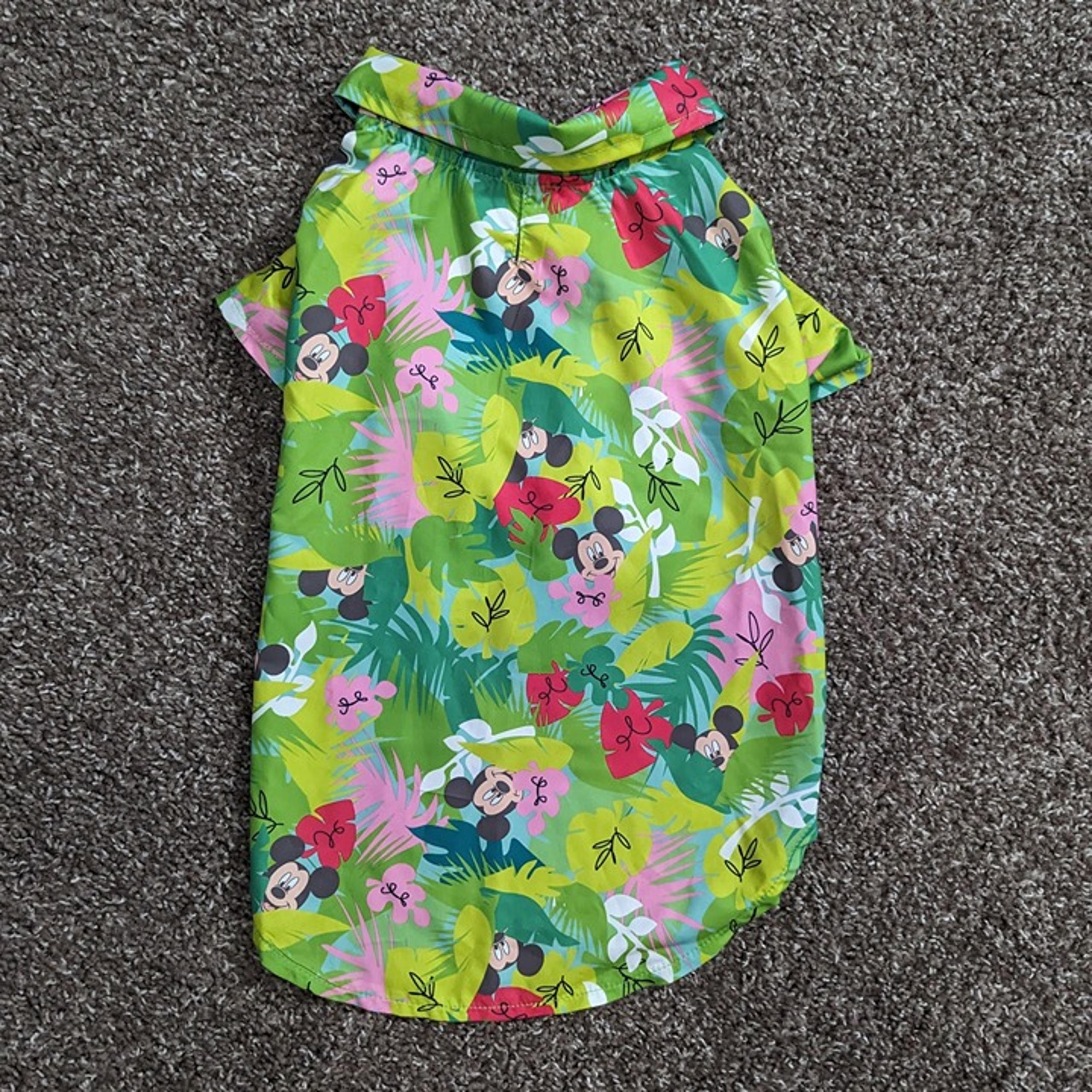Disney's Mickey Mouse Hawaiian Dog & Cat Camp Shirt, Large