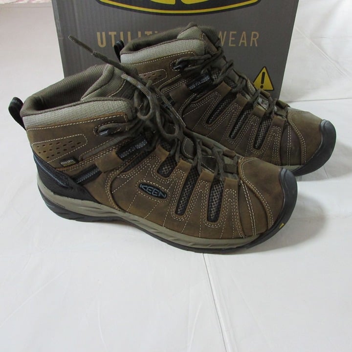 Keen Men's 11 Flint II Mid Waterproof Hiking Boots Cascade Brown/Orion Blue 1023