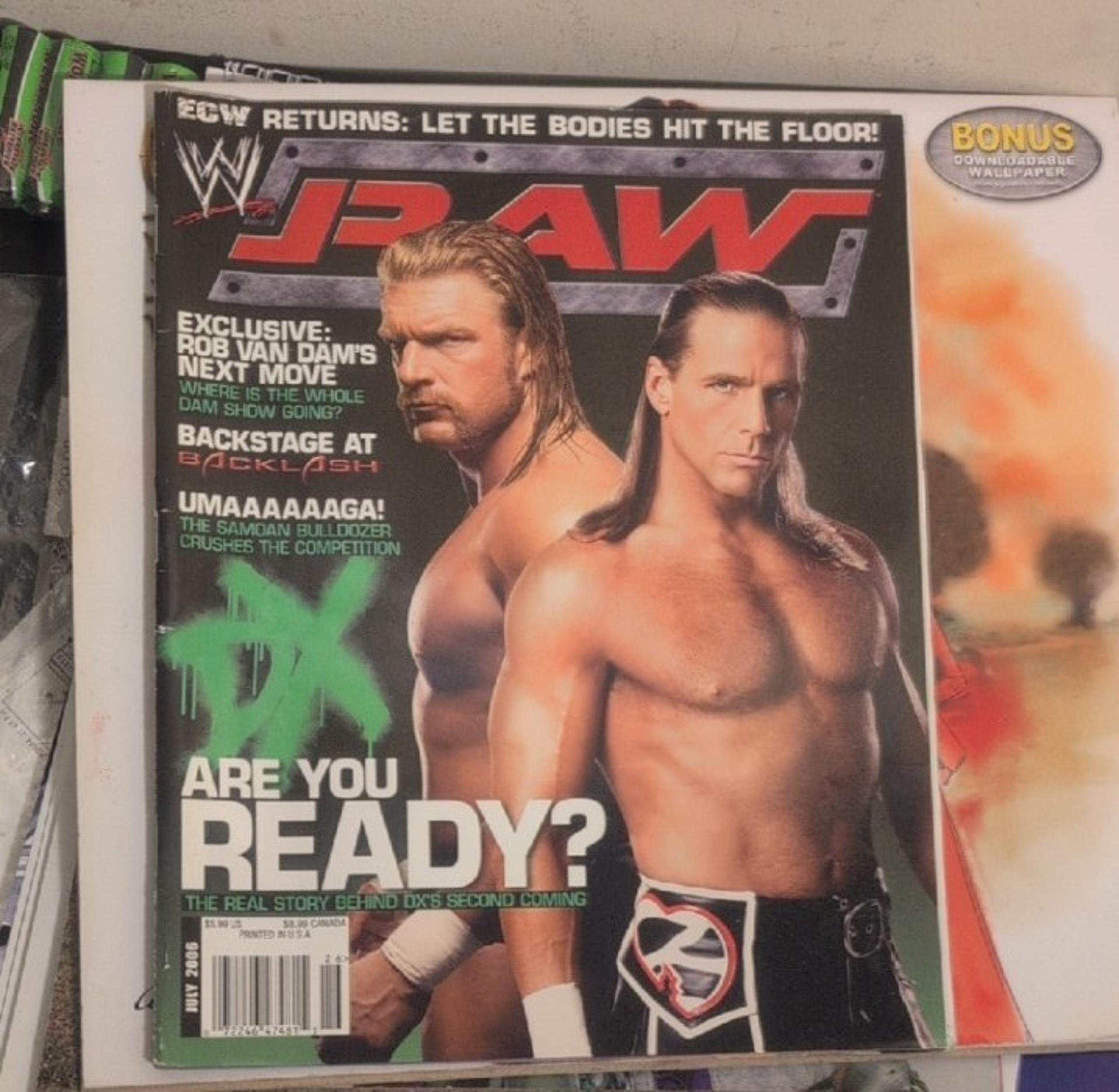 WWE Raw Magazine Triple H Shawn Michaels DX July 2006 Wrestling Vintage Retro