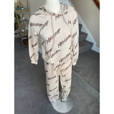 Miss Pap tan/brown hoodie/jogger set, size small