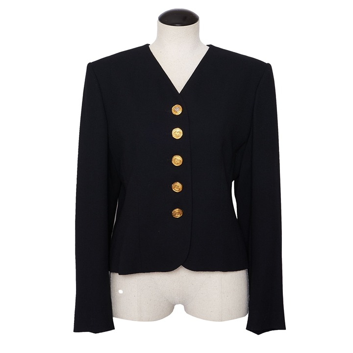 Vintage Jaeger Blazer, Black and Gold, Size L