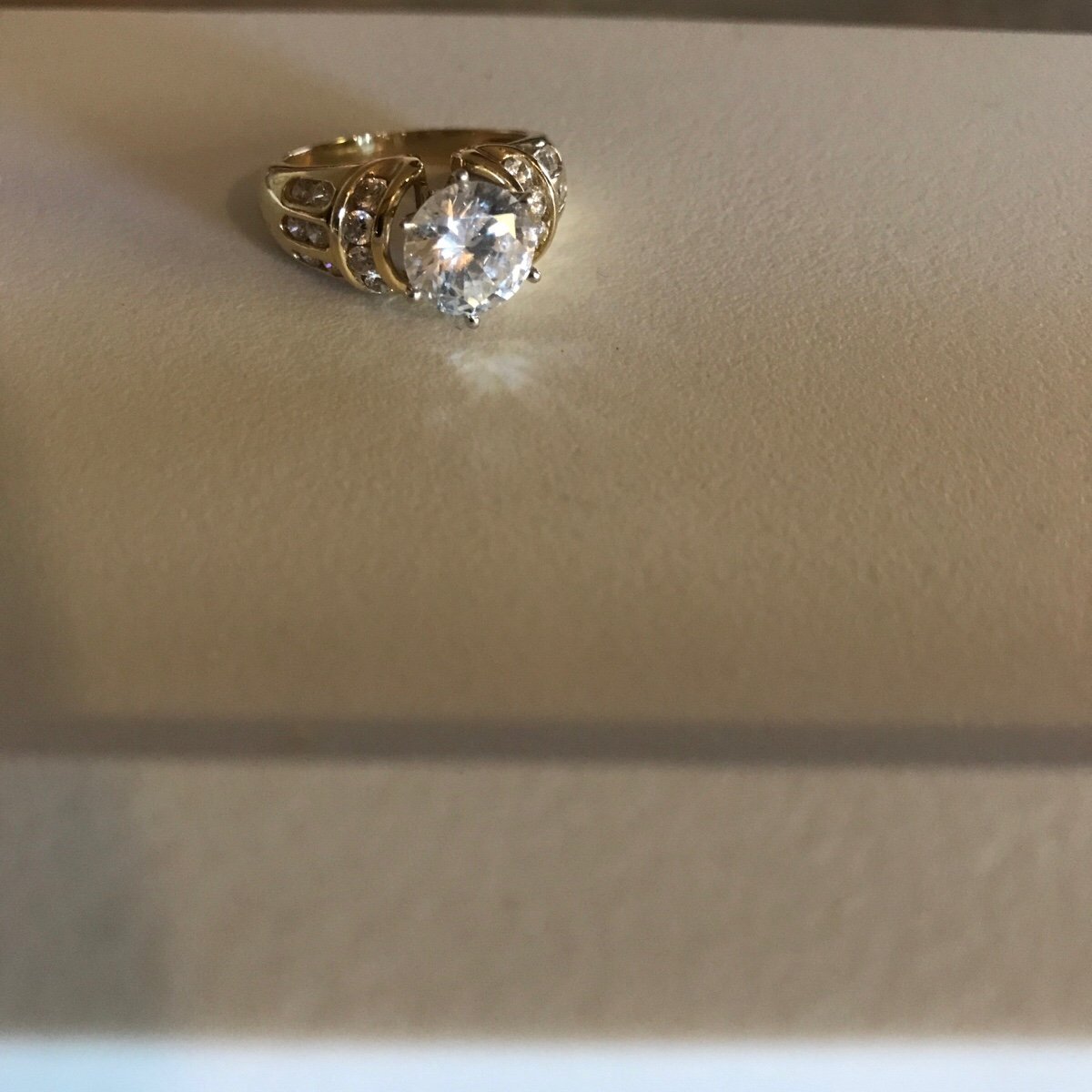 Vintage 14K Gold Diamonique Ring Size 5 1/2