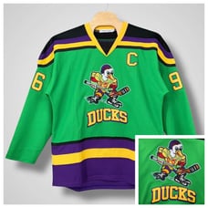 Headgear Classics Mighty Ducks Conway #96 Hockey Jersey Retro Movie Green 3XL