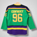 Headgear Classics Mighty Ducks Conway #96 Hockey Jersey Retro Movie Green 3XL