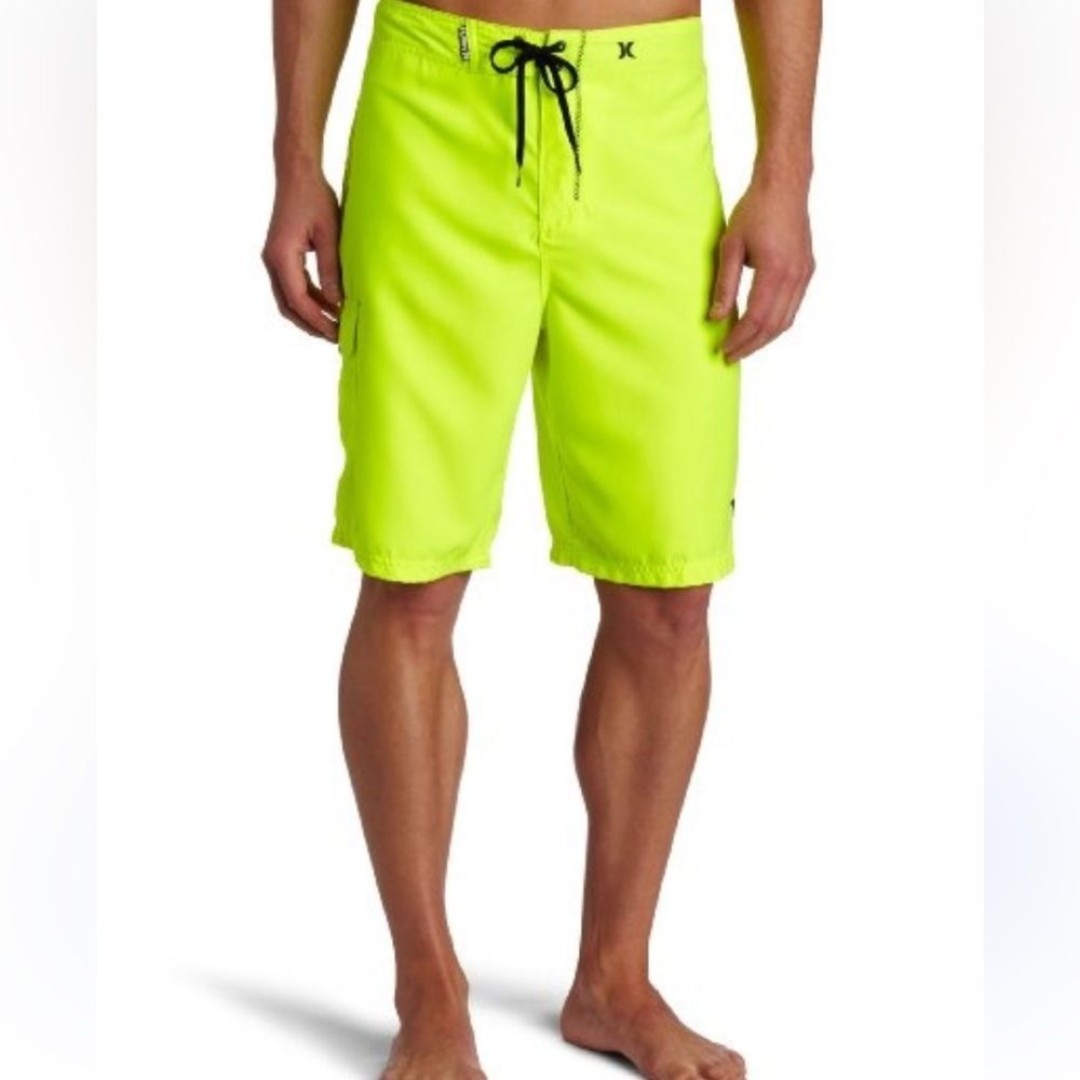 Hurley board shorts neon lime yellow black size 42 men’s 21 inch new