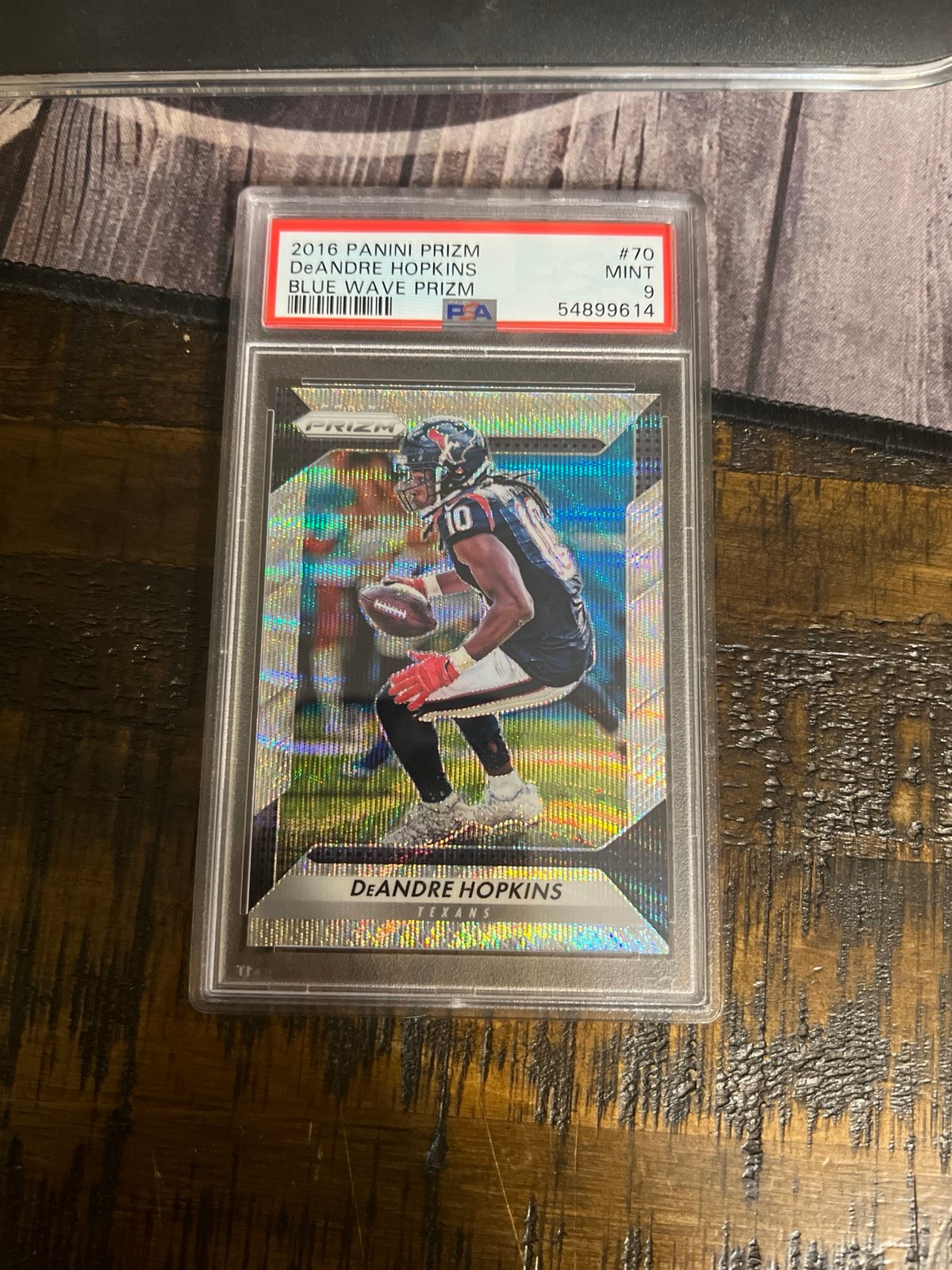 DEANDRE HOPKINS 2016 Panini #70 BLUE WAVE PRIZM /149 PSA 9
