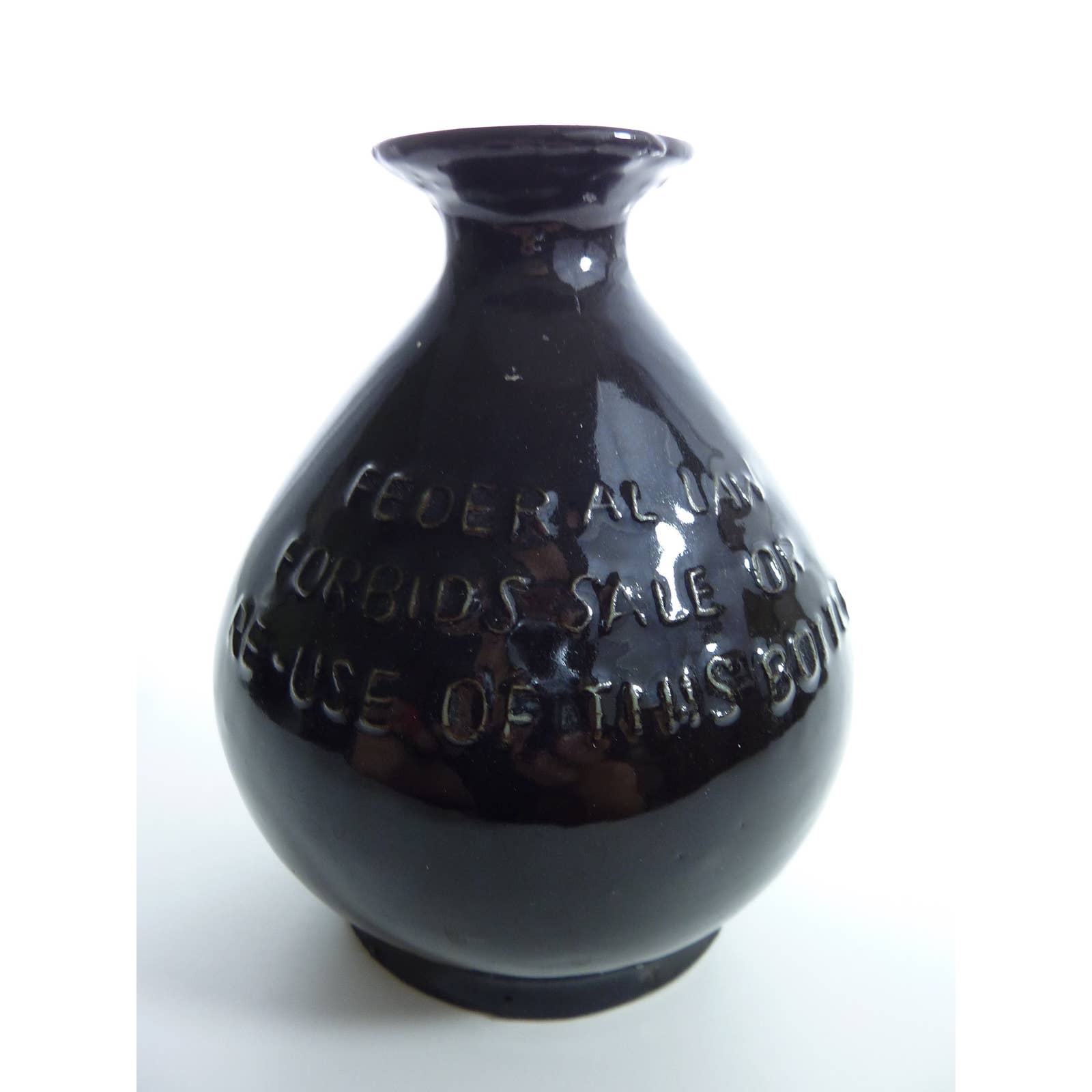 Vintage Ceramic Booze Bottle Hong Kong Molasses Brown Glaze Wing Lee Wai