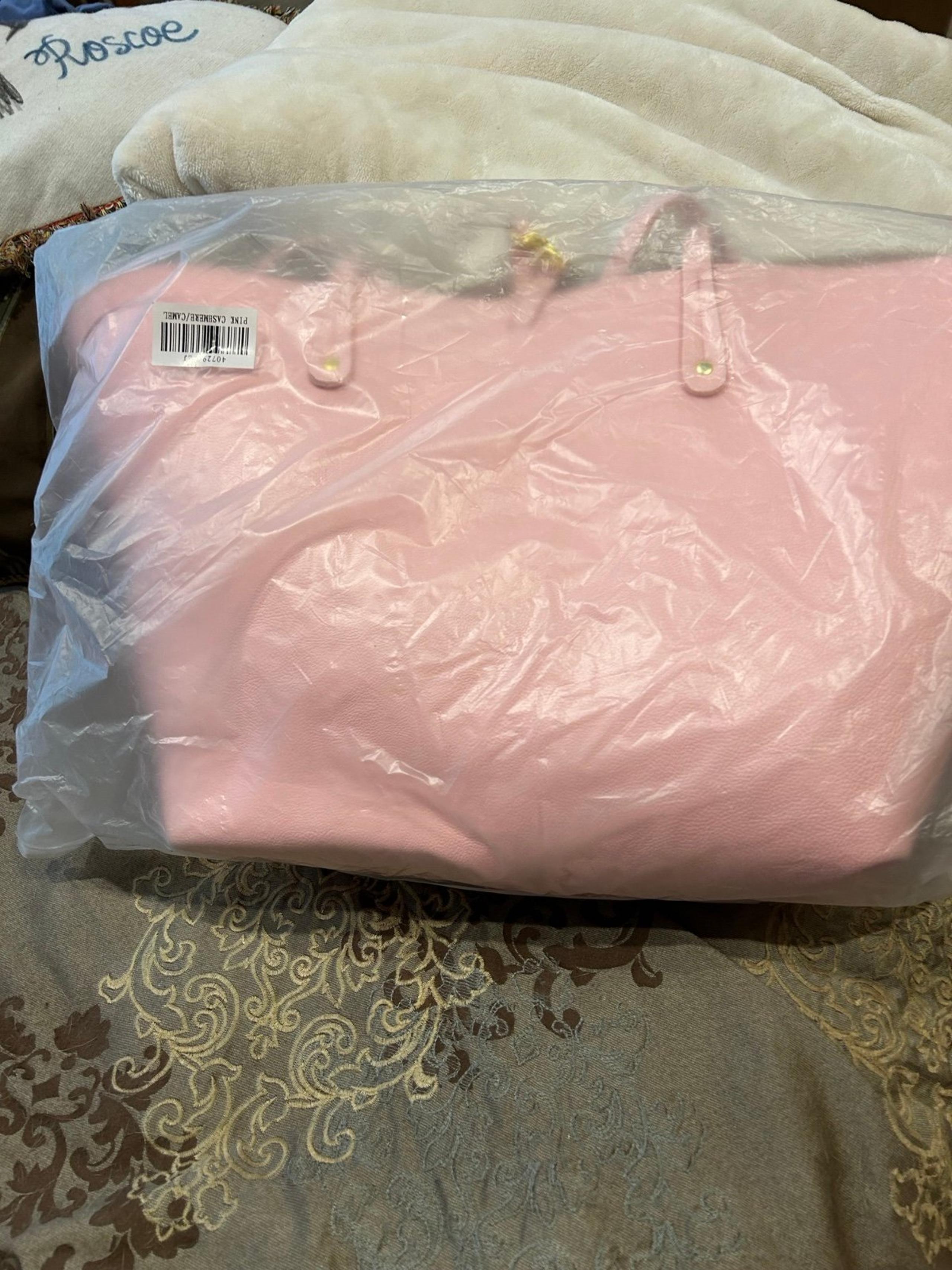 Iman Pink Cashmere/Camel Tote  NEW!!