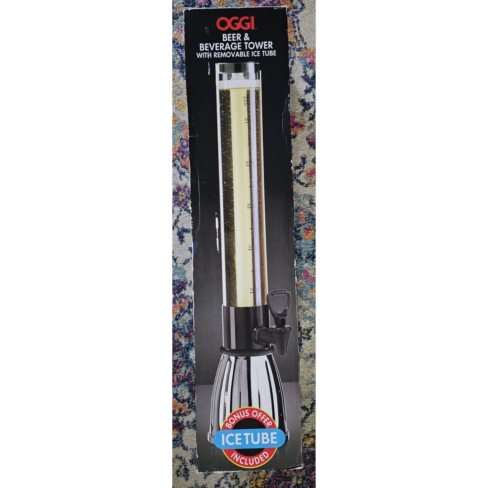 Oggi Beer Beverage Tower w/ EZ-Pour Spigot & Ice Tube 88oz