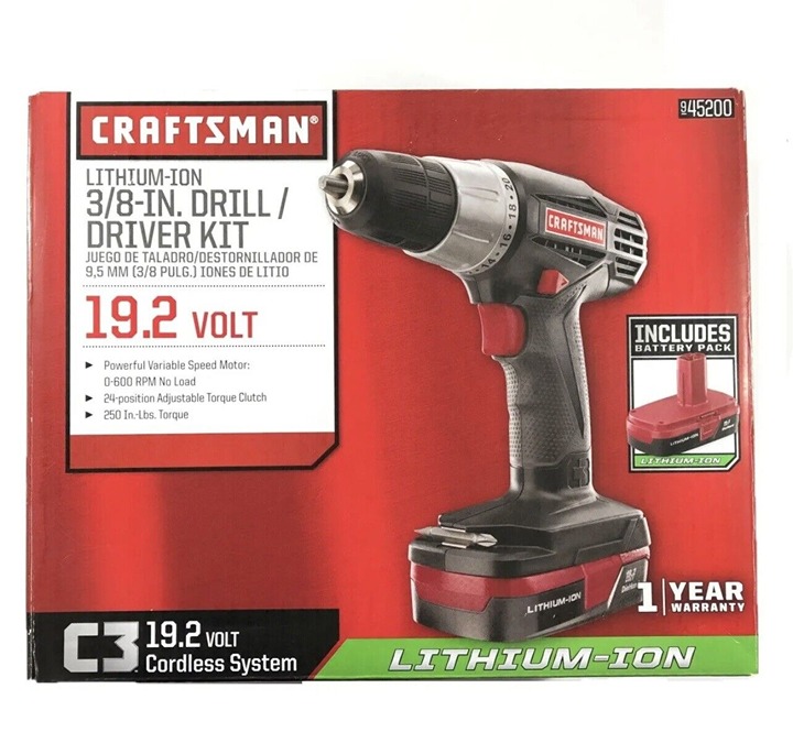 Craftsman 45200 19.2V Lithium Ion Drill Driver Kit