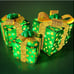 Set of 3 Lighted Gift Boxes St.Patrick's Day Decorations Green Box