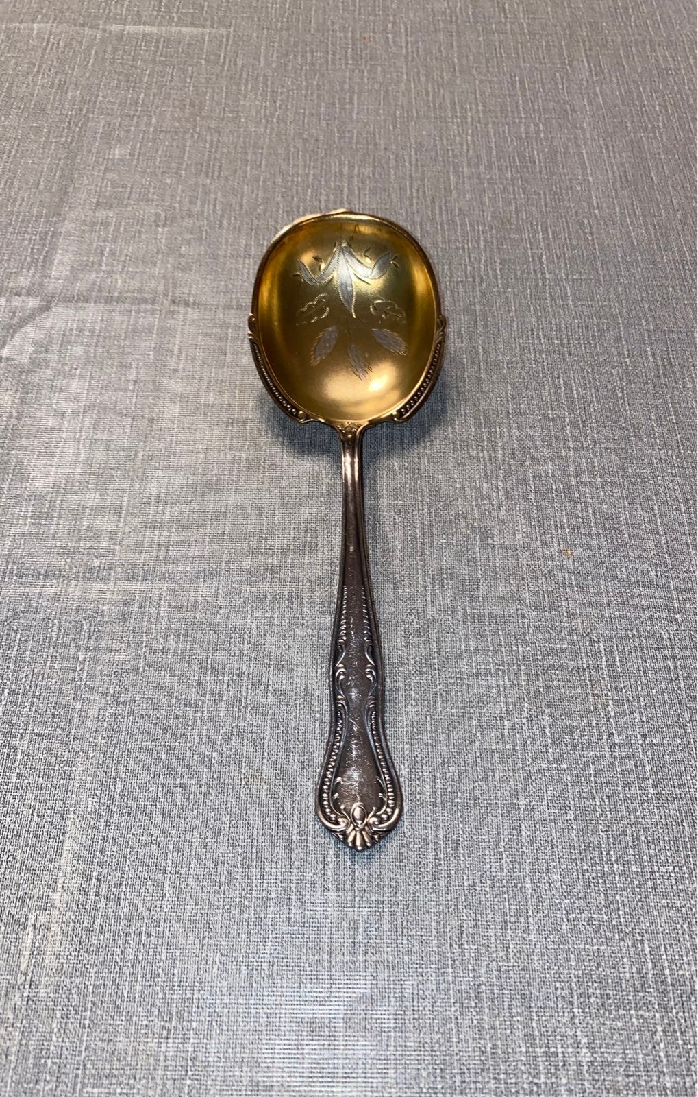 Silver serving spoon