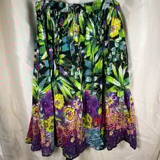 Vintage 90’s Bright Colorful Floral Print Midi Boho Peasant Summer Skirt