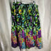 Vintage 90’s Bright Colorful Floral Print Midi Boho Peasant Summer Skirt