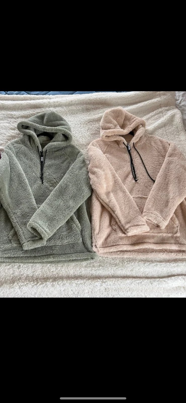 Victoria’s Secret PINK Sherpa Quarter Zip Hoodie Size M