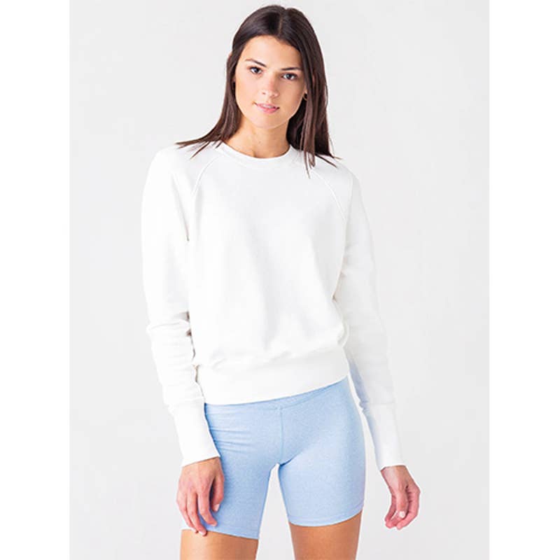 ATM French Terry Garment Dye Vintage Raglan Sweater Women's White Size: XS NWOT