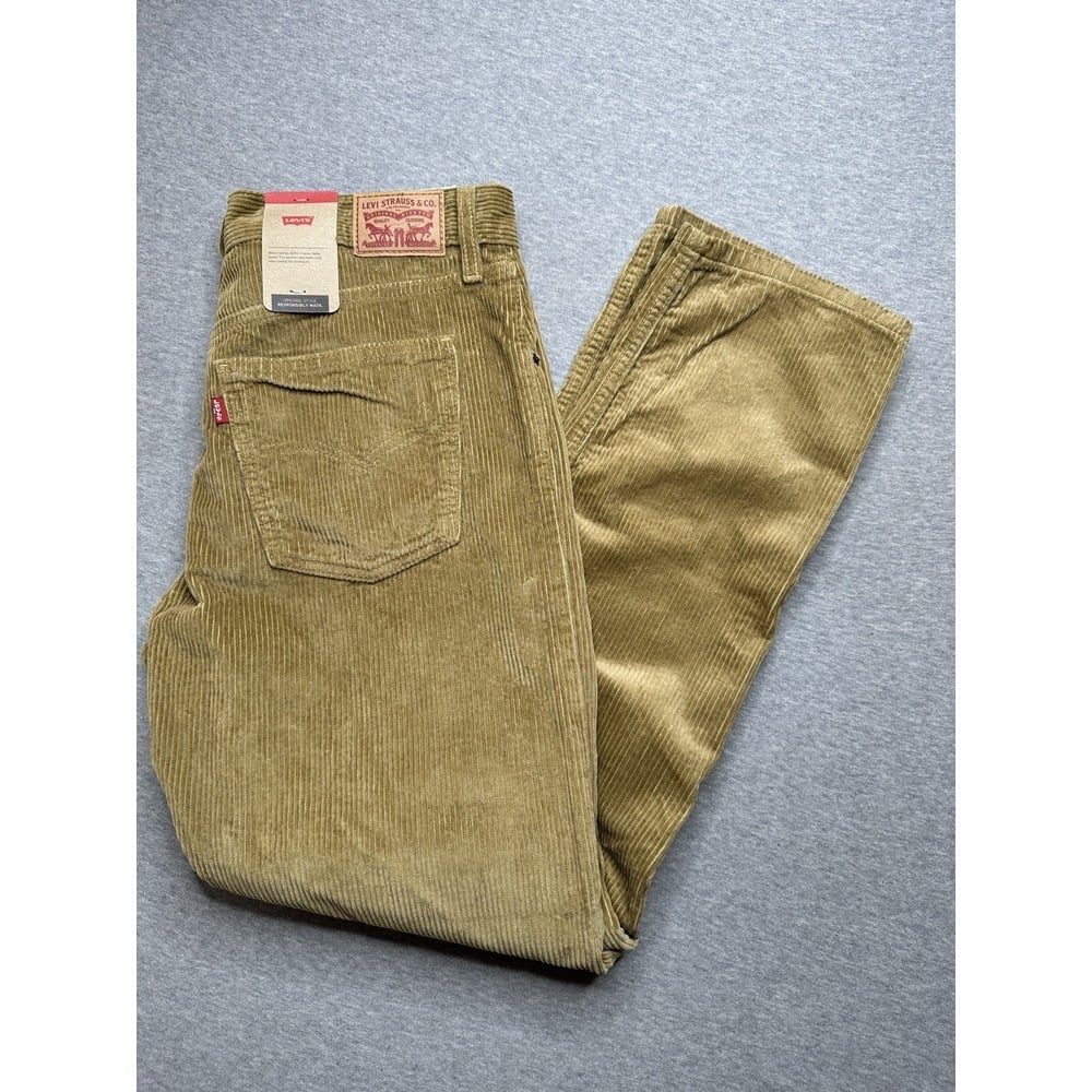 Levis Pants Mens 31X30 Brown Corduroy Classic Flat Front Straight Leg NWT