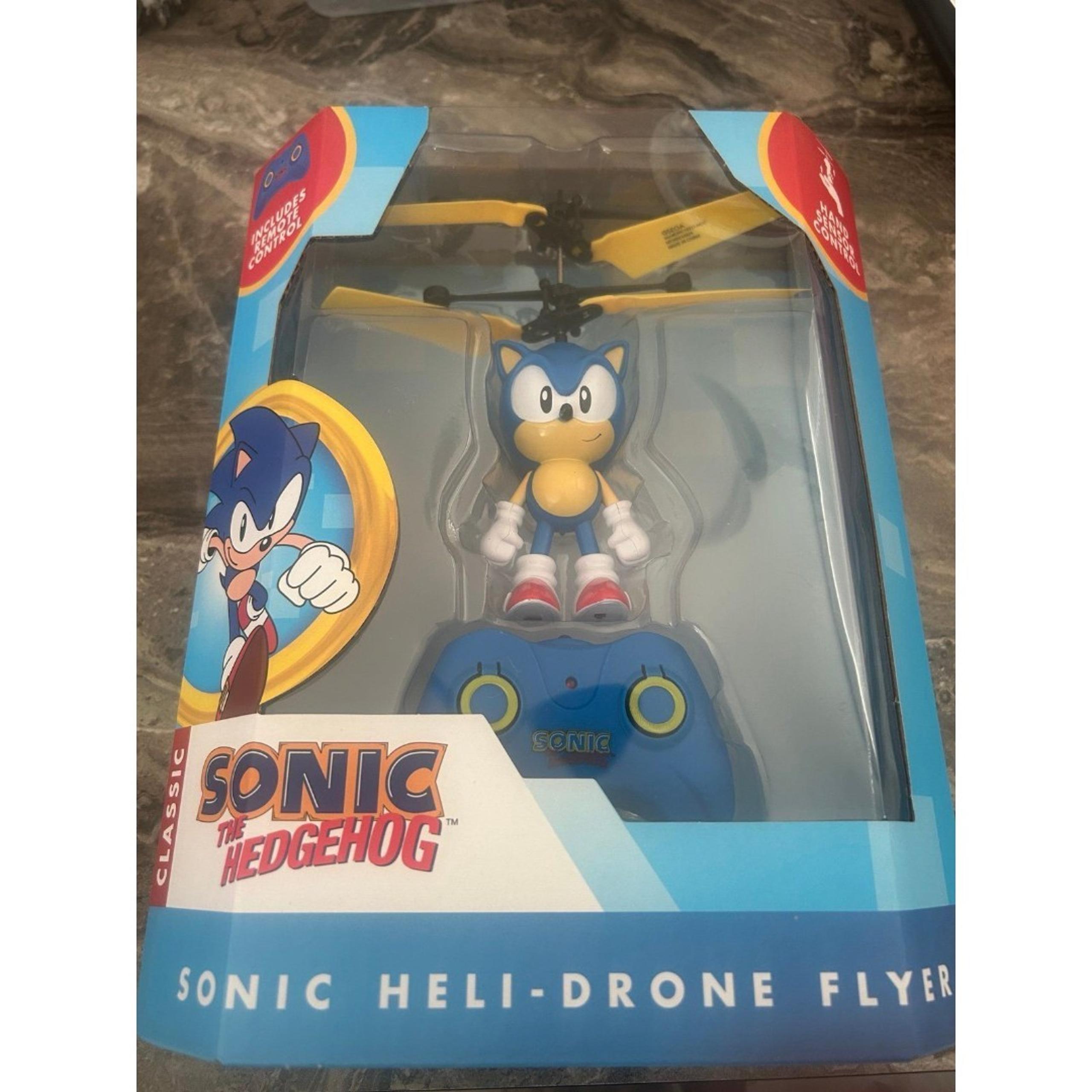 Classic Sonic The Hedgehog Hand Sensor Control HELI-DRONE FLYER & Remote Control - Jakks Pacific