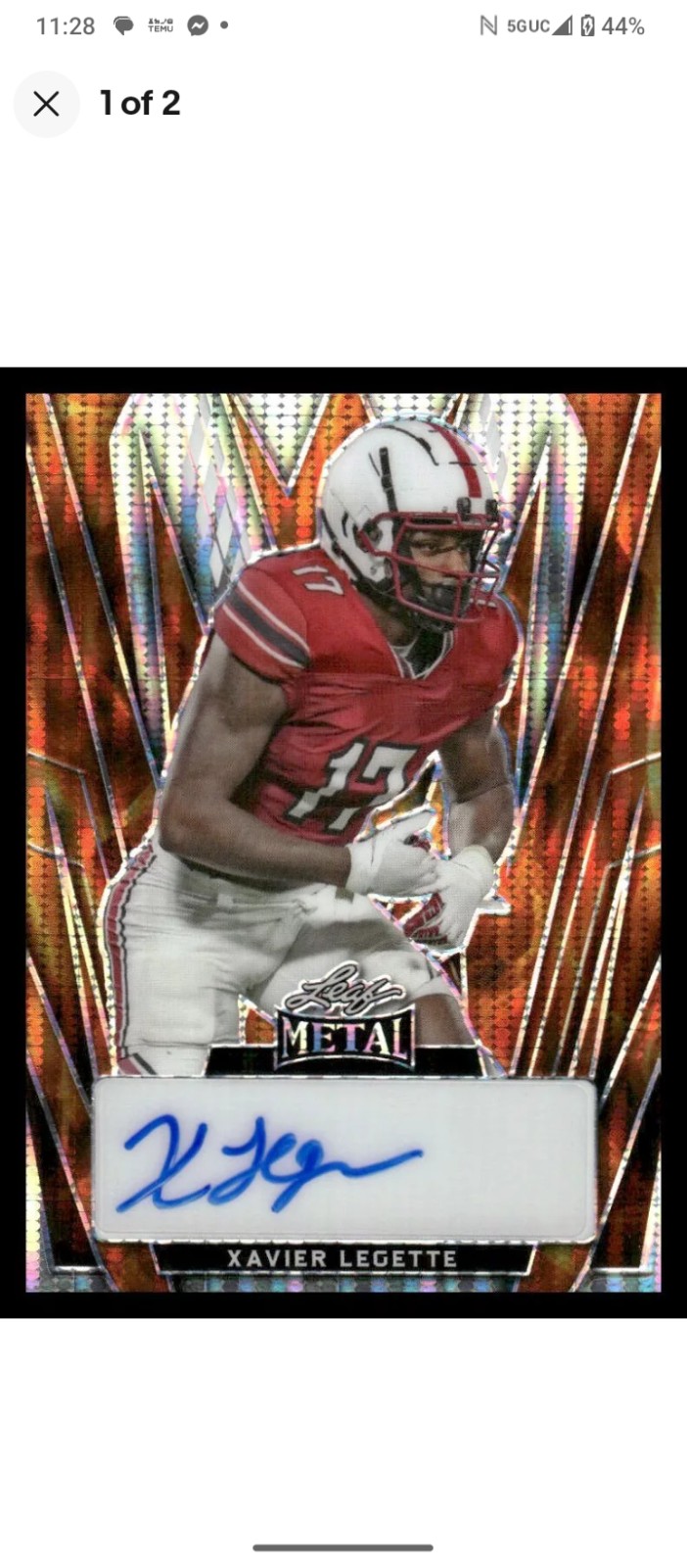Xavier leggete autographed rookie card 1 of 1