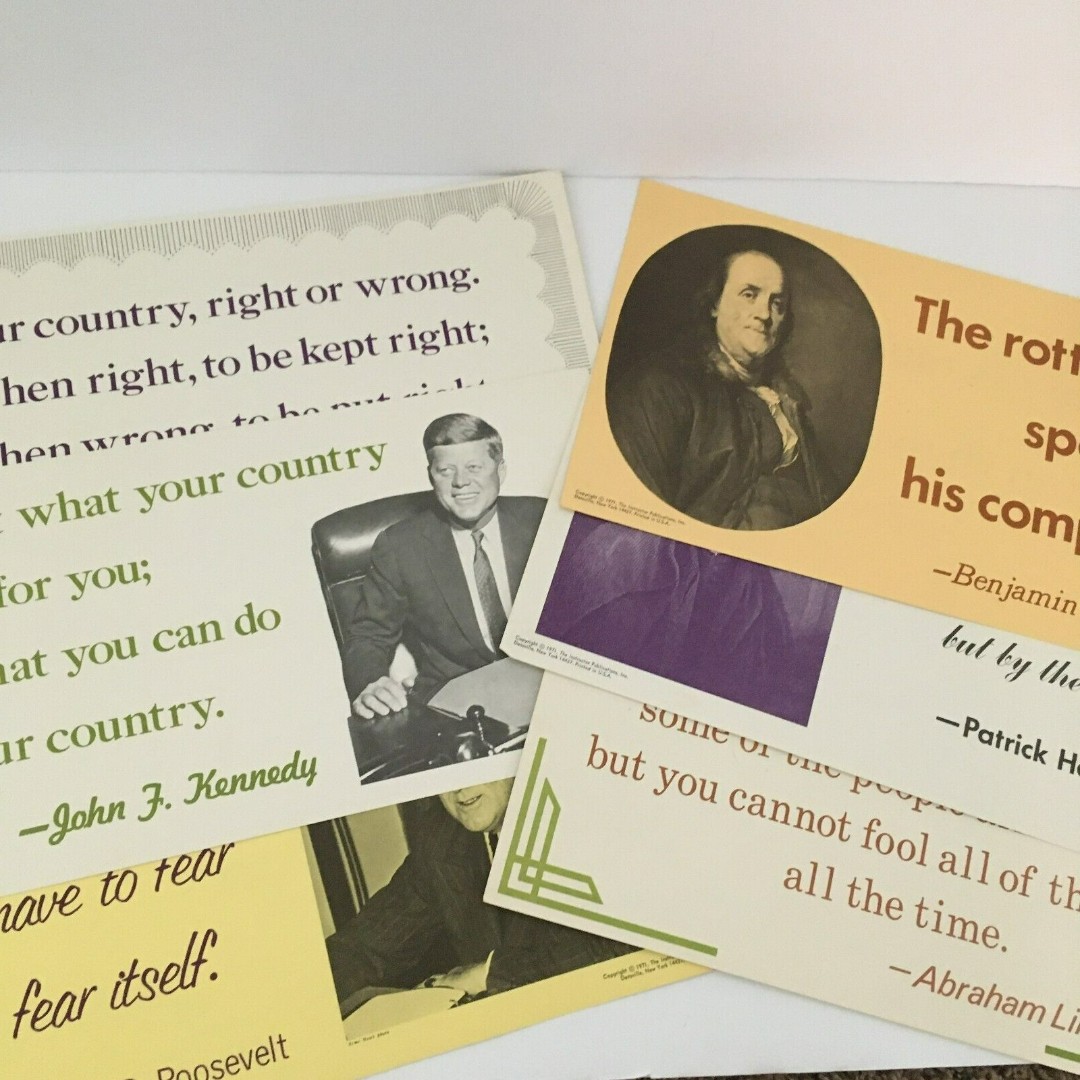 1971 Vintage School Poster lot of 6 Motivational Double Sided