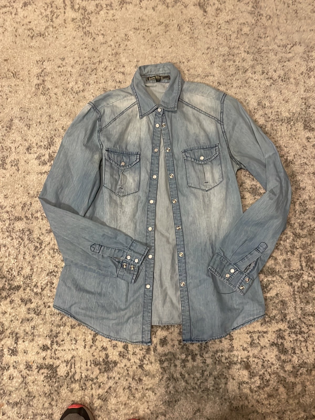 Love stitch denim dress 2025